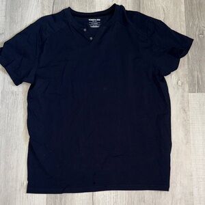 Kenneth Cole Navy Blue Short Sleeve Henley Tee